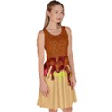 Chocolate Melt Brown Lollipop Candy Macaroon Cupcake Donut Knee Length Skater Dress With Pockets View3