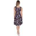 Navy Blue Mushroom Pattern Stylish Design Knee Length Skater Dress With Pockets View4