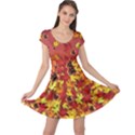 Indian Red Autumn Maple Leaves Seeds Cap Sleeve Dress View1