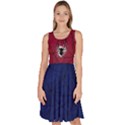 Spider Webs Dark Blue & Red Halloween Knee Length Skater Dress With Pockets View1