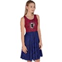 Spider Webs Dark Blue & Red Halloween Knee Length Skater Dress With Pockets View3