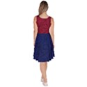 Spider Webs Dark Blue & Red Halloween Knee Length Skater Dress With Pockets View4