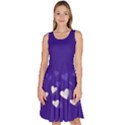 Valentine Heart Bright Indigo Knee Length Skater Dress With Pockets View1