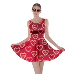 Love Light Red Pink Cute Pink Valentine Day Pattern Cute Hearts Skater Dress by CoolDesigns