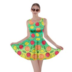 Cute Fruits Red Pattern With Strawberries Graphic Stylized Drawing Skater Dress by CoolDesigns