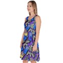 Purple Game Pattern Pixelated Cartoon Knee Length Skater Dress With Pockets View2