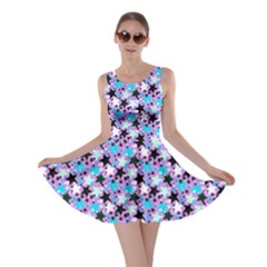 Love Rock Violet Star Print Double Sided Skater Dress by CoolDesigns