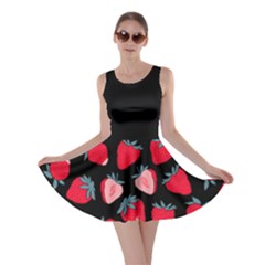 Big Big Strawberry Red Pattern Strawberry And Splashes Skater Dress by CoolDesigns