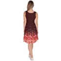 Heart Roses Dark Red Snowy Floral Knee Length Skater Dress With Pockets View4