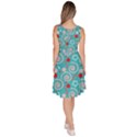 Turquoise Pattern Candy Cane Knee Length Skater Dress With Pockets View4