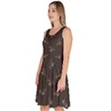 Dark Gray Tyrannosaurus Dinosaur Doodle Knee Length Skater Dress With Pockets View2