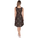 Dark Gray Tyrannosaurus Dinosaur Doodle Knee Length Skater Dress With Pockets View4