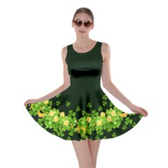 Vintage Print Green Shamrock Skater Dress by CoolDesigns