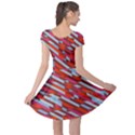 Red Retro Iridescent Pattern Cap Sleeve Dress View2