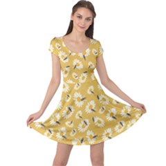 Bee Daisy Goldenrod Insect Cap Sleeve Dress by CoolDesigns