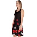 Red & Black Ribbons Length Skater Dress With Pockets View2