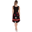 Red & Black Ribbons Length Skater Dress With Pockets View4