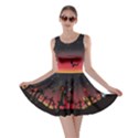 Stars Dark Red Pumpkin Night Skater Dress View1