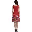 Unique Poker Casino Playing Cards Print Red Sleeveless V-neck skater dress View4