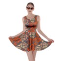 Roses Orange Floral Skater Dress View1