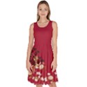 Alice Rabbit Red Knee Length Skater Dress With Pockets View1