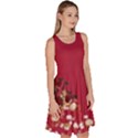 Alice Rabbit Red Knee Length Skater Dress With Pockets View3