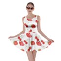 Red Pattern With Heart Cherry Strawberry Illustra Skater Dress View1