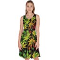 Marijuana Big Green Marijuana Leaves Knee Length Skater Dress With Pockets View1