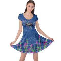 Radio Music Steel Blue Beats Cap Sleeve Dress by CoolDesigns