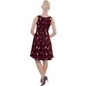 Dark Red Fun Night Sky the Moon and Stars Knee Length Skater Dress View2