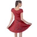 Blossom Flowers Red Simple Print Cap Sleeve Dress View2