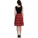 Red Polka Dots Black Sleeveless V-neck skater dress with Pockets View4