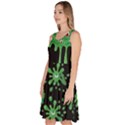 Sea Green Halloween Slime Print Party Knee Length Skater Dress With Pockets View2