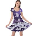 Christmas Musical Purple Piano Double Sided Cap Sleeve Dress View1