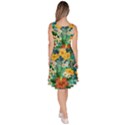 Forest Green Vintage Hawaii Hibiscus Flowers Loose Knee Length Skater Dress With Pockets View4