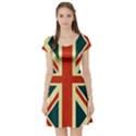 UK Flag Yellow Red Vintage Short Sleeve Skater Dress View1