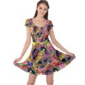 Pop Art Love Peace Sign Pink Cap Sleeve Dress View1