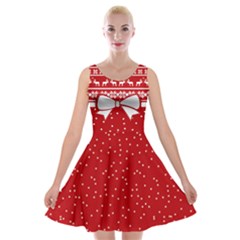 Red Ribbon Velvet Skater Dress by CoolDesigns