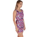 Purple Snails and Mushrooms Pattern Green Snails Mushrooms Pattern Bodycon Dress View3