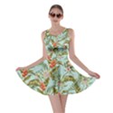 Elegant Floral Flowers Aquamarine Skater Dress View1