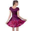 Roses Floral Dark Magenta Cap Sleeve Dress View2