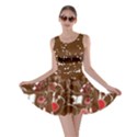 Musical Jazz Notes Brown Pattern Double Sided Skater Dress View1