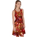 Xmas Dark Red Elegant Christmas Lights Knee Length Skater Dress With Pockets View3