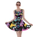 Black Love Roller Blade Print Double Sided Skater Dress View1