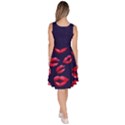 Kiss Lips Deep Purple Polka Dots Knee Length Skater Dress With Pockets View4