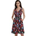 Alice Roses Black & Red Length Skater Dress With Pockets View1