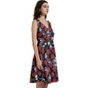 Alice Roses Black & Red Length Skater Dress With Pockets View3