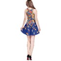 Floral Flowers Blue Dashiki African Print Sleeveless Skater Dress View2