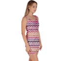 Purple Color Tone Chevron Scratched Texture Pattern Bodycon Dress View3