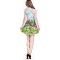 Mushroom Sky Blue Garden Print Sleeveless Skater Dress View2